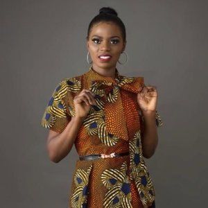 Ray Darten Bio Peplum African Print Top